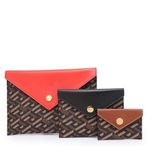 Versace Clutch Bag La Greca Signature Piece Set Leather